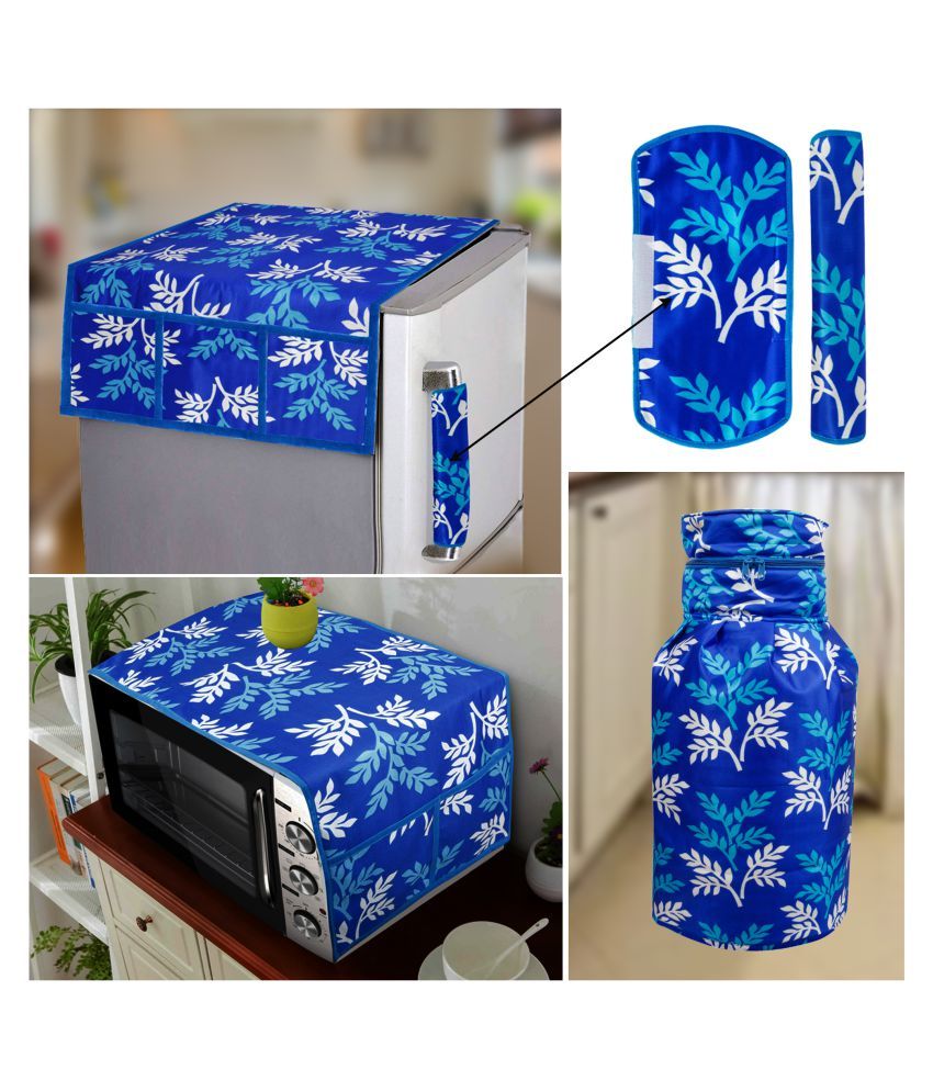     			E-Retailer Set of 5 Polyester Blue Fridge Top Cover