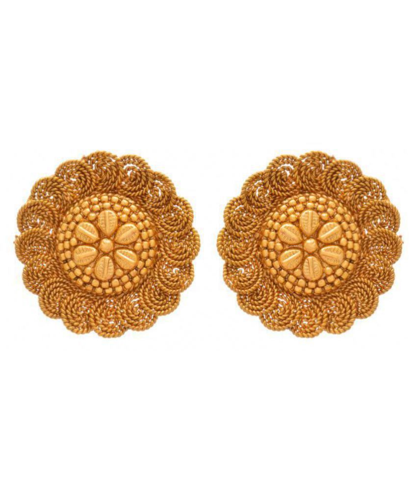     			JFL - Traditional Ethnic One Gram Gold Plated Spiral Designer Stud Earring for Women & Girls