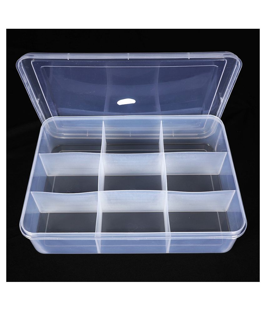 MUCH-MORE Plastic Containers With 9 Dividers For Multipurpose Use For