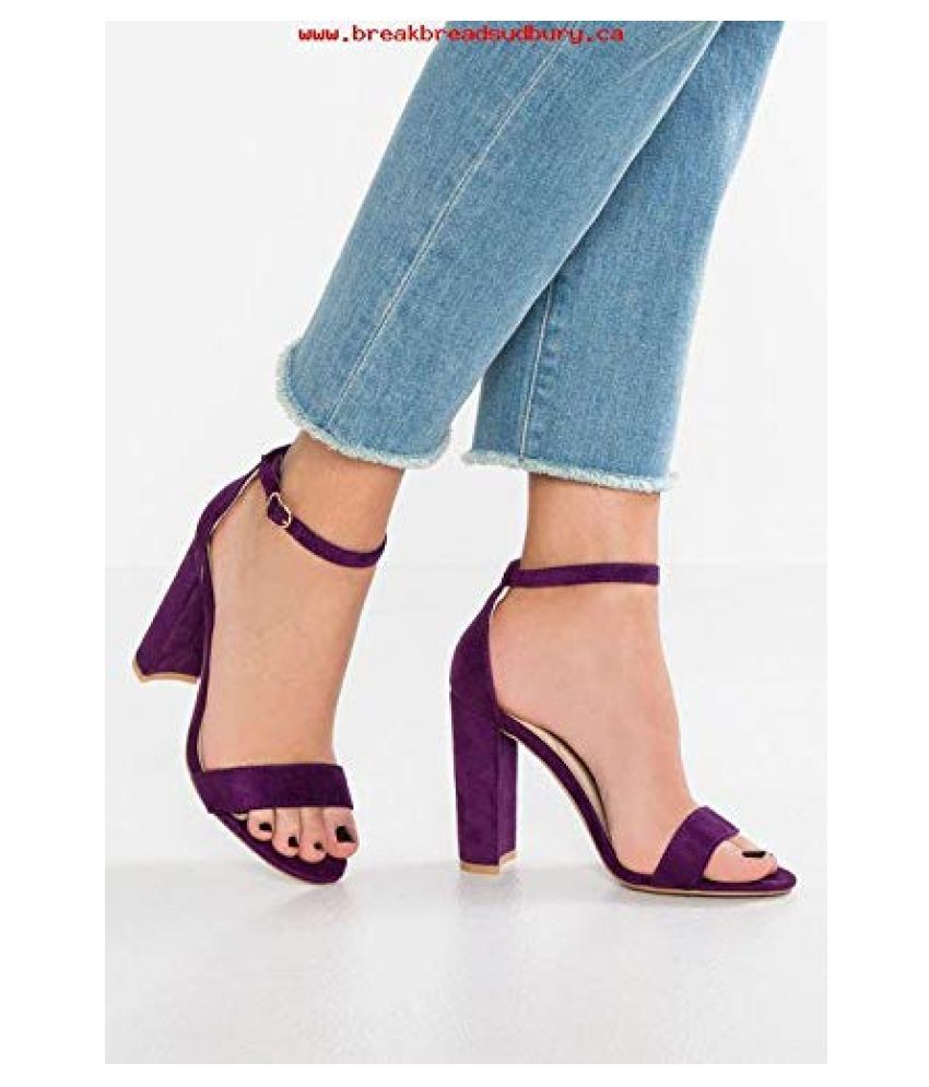 deep purple block heels
