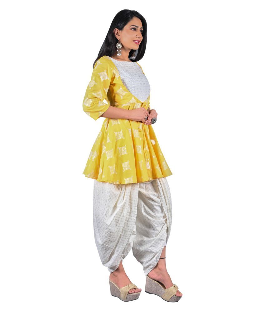 kurti dhoti suit