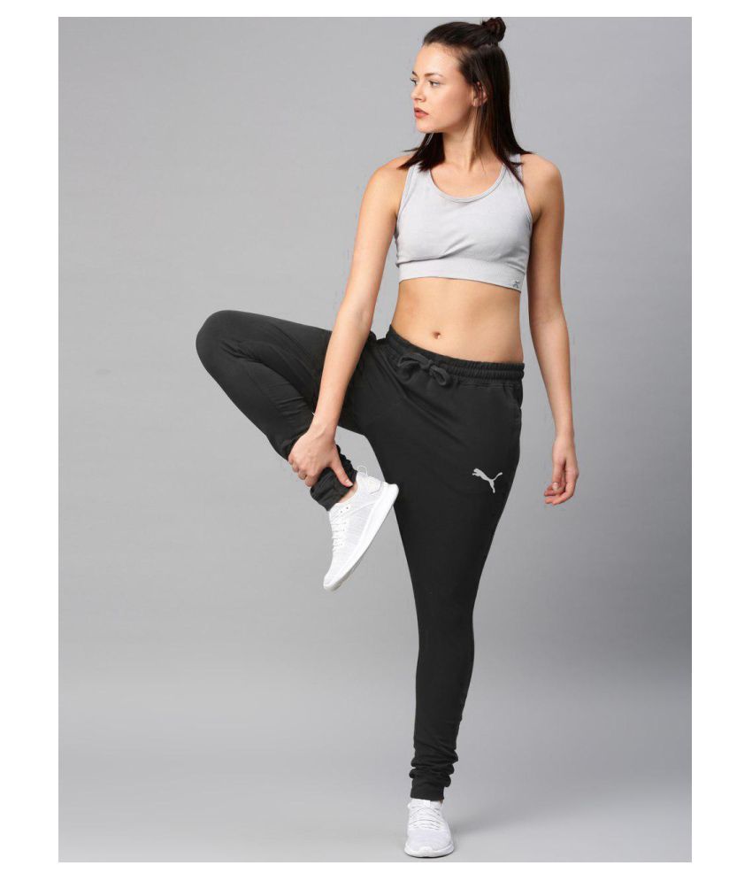 black polyester lycra trackpants