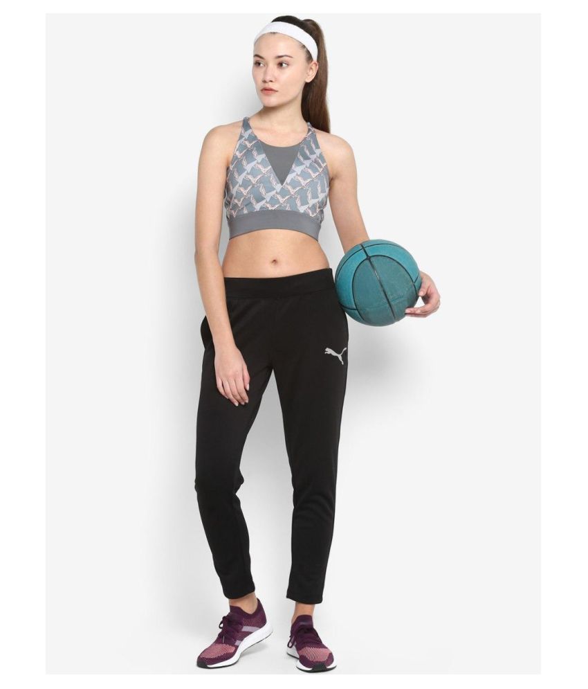 black polyester lycra trackpants