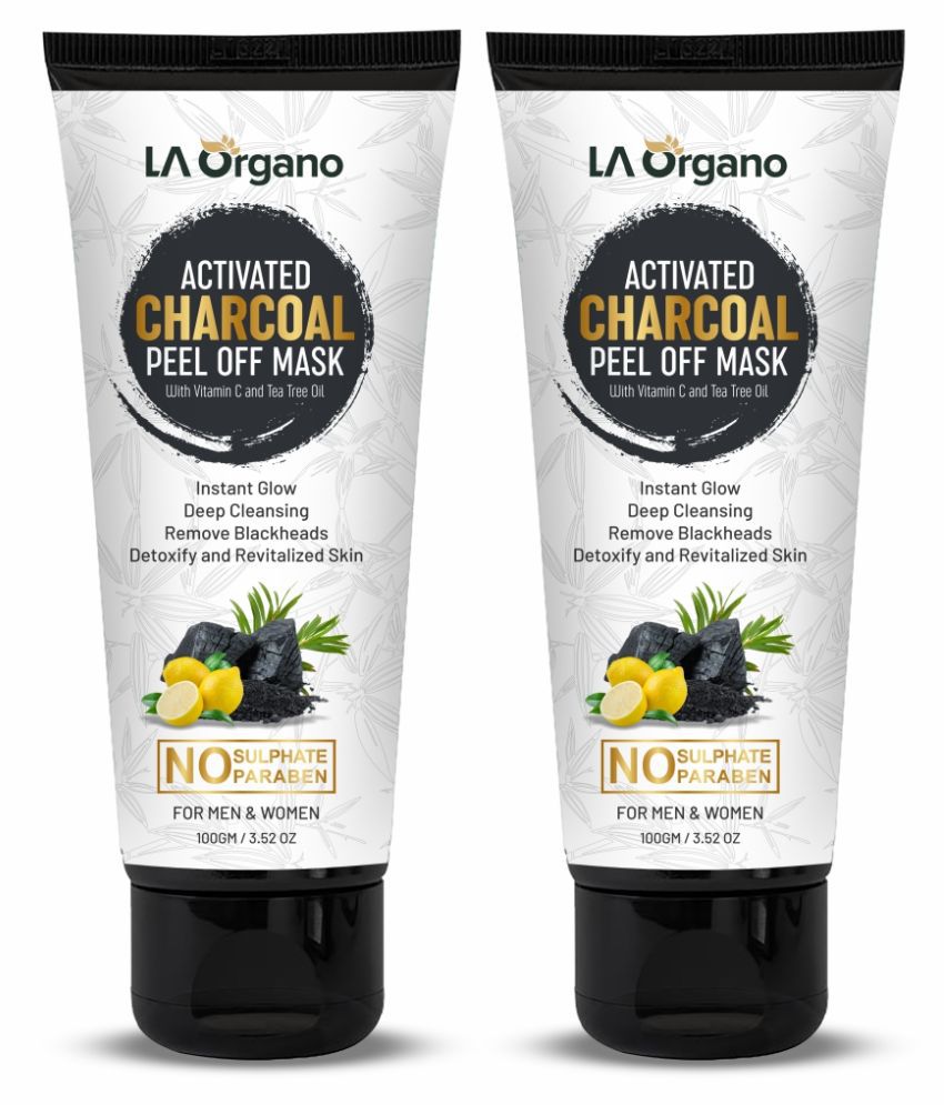     			LA ORGANO Remove Blackheads Activated Charcoal Face Peel Masks 200 gm Pack of 2
