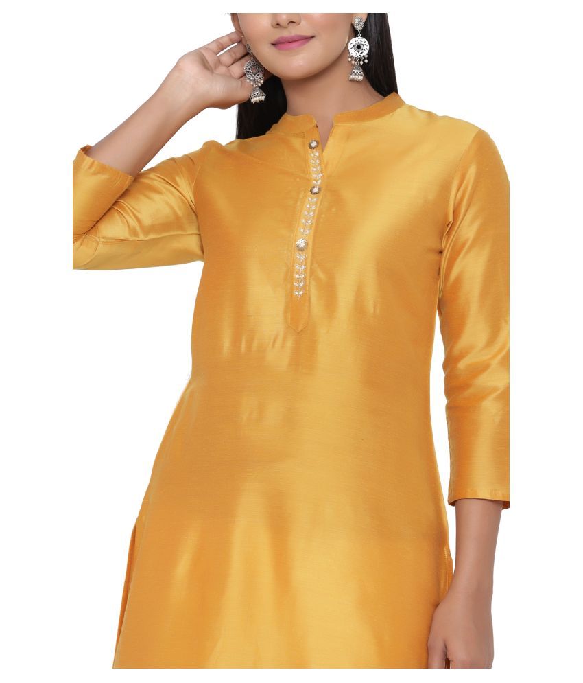 sleeveless yellow kurti