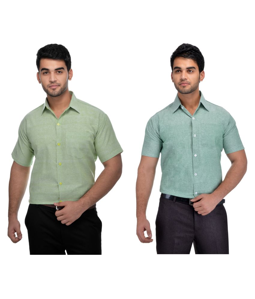     			DESHBANDHU DBK Cotton Regular Fit Half Sleeves Men's Formal Shirt - Multi ( Pack of 2 )