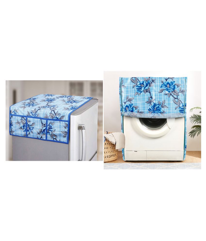     			E-Retailer Set of 2 Polyester Blue Washing Machine Cover for Universal Front Load