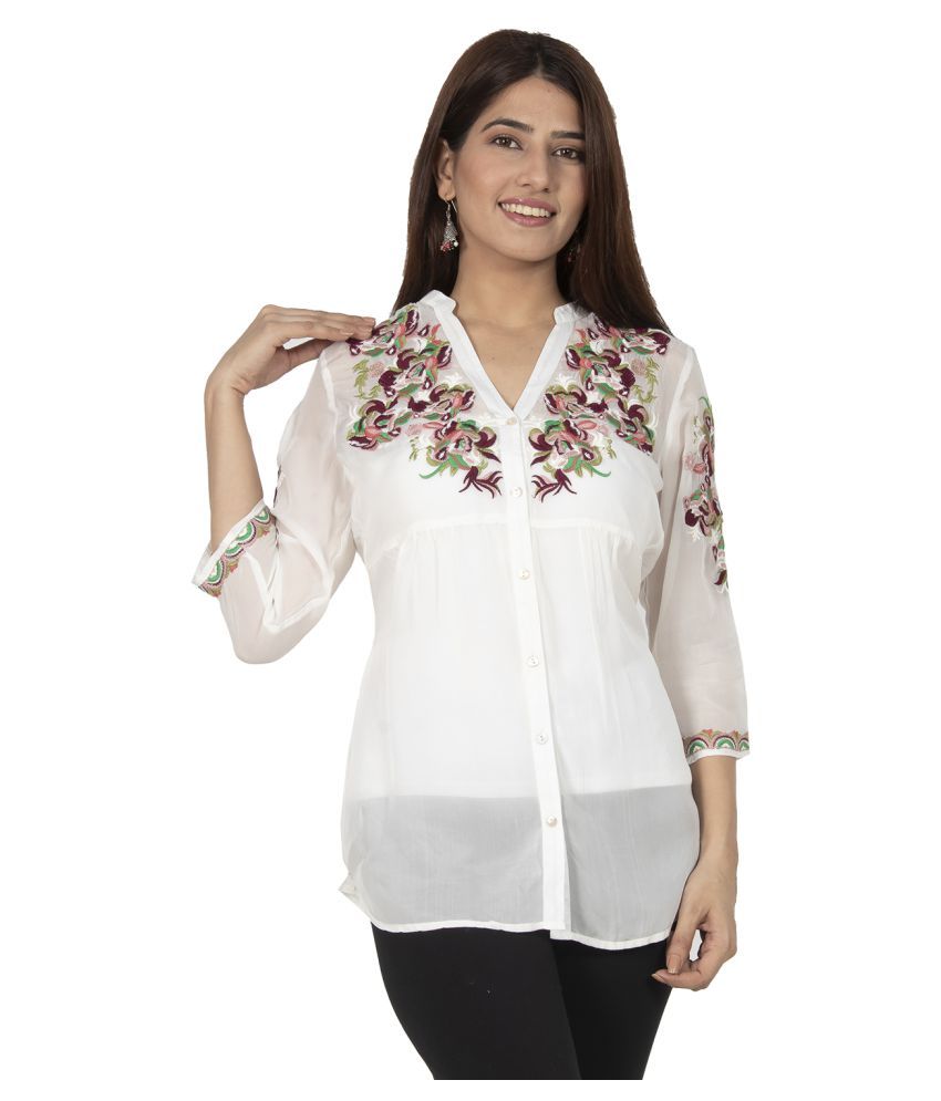 white rayon shirt