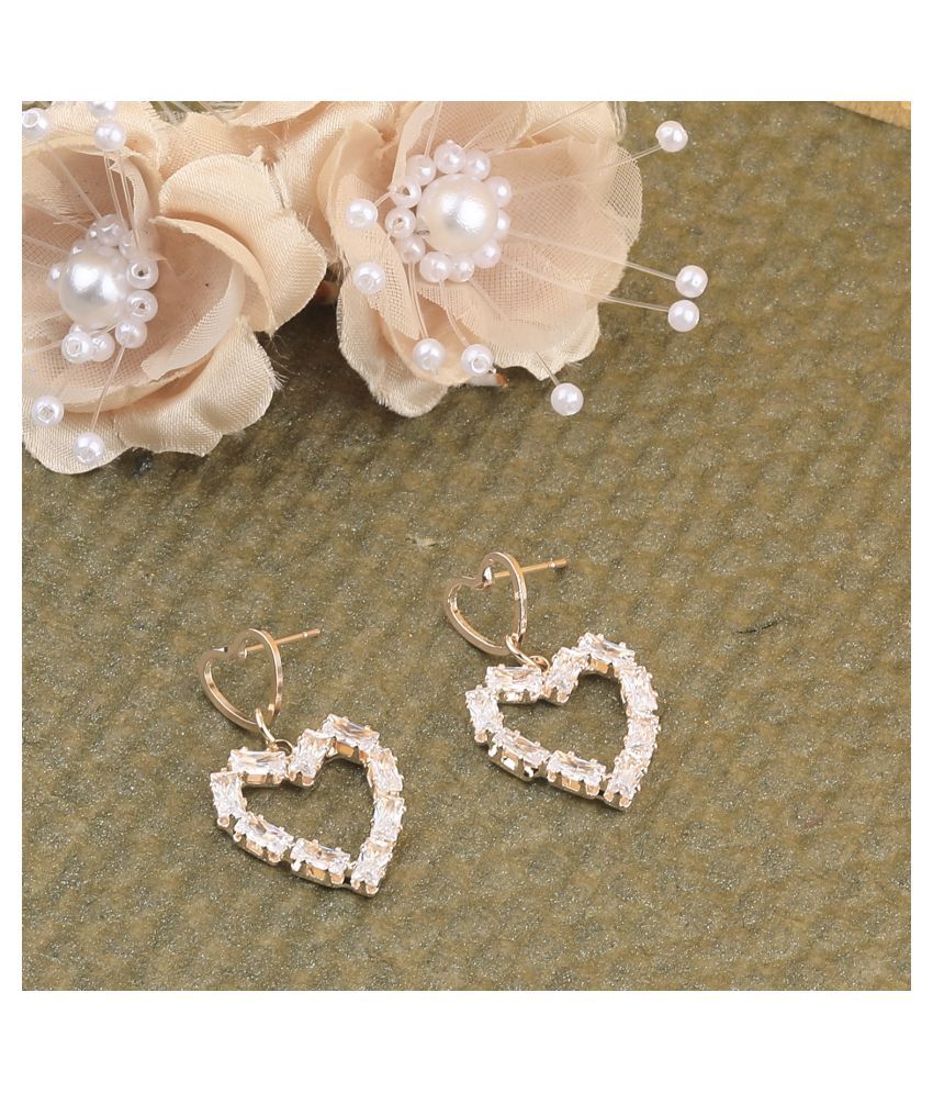 rose gold heart shaped earrings