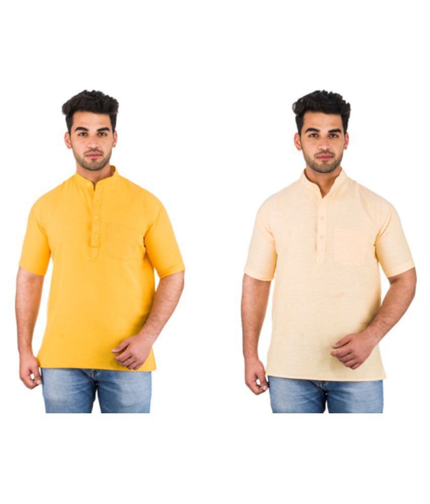     			DESHBANDHU DBK Multi 100 Percent Cotton Kurta Pack of 2