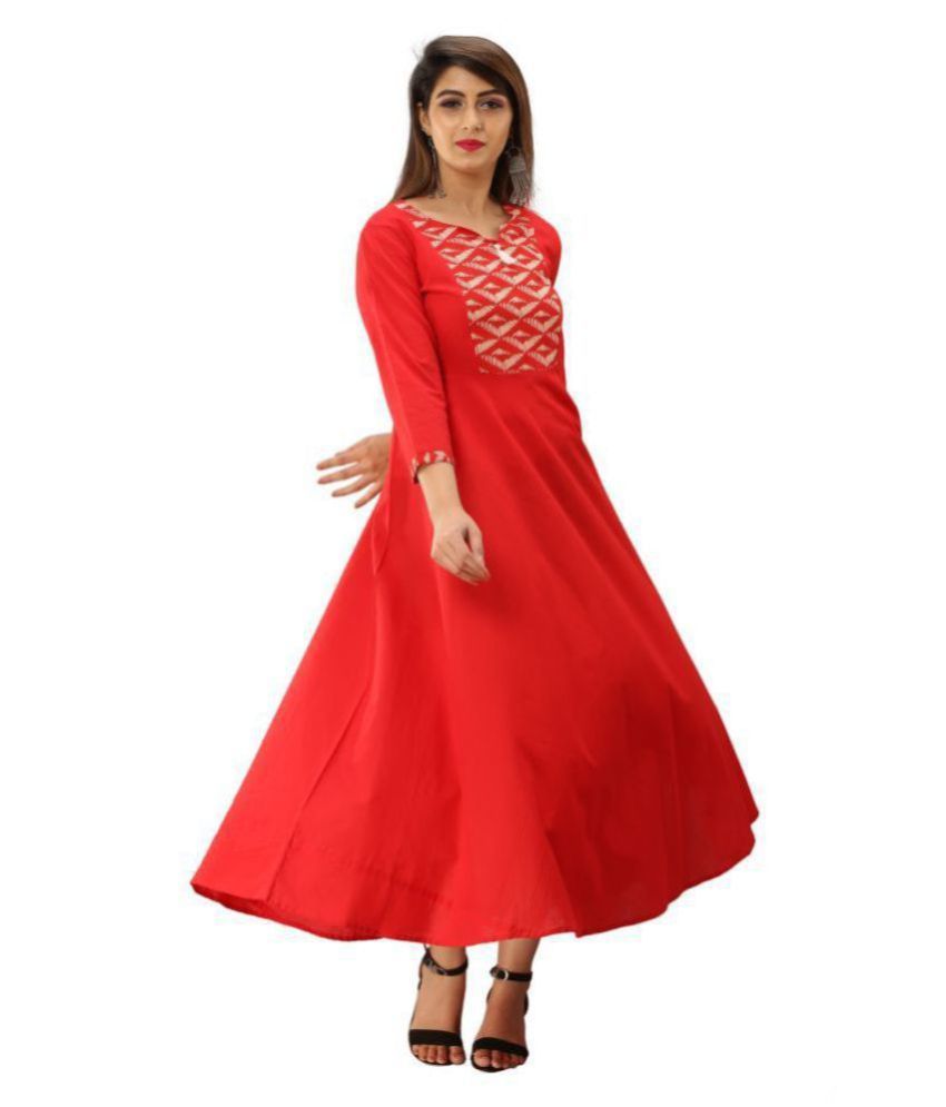 buy red anarkali online