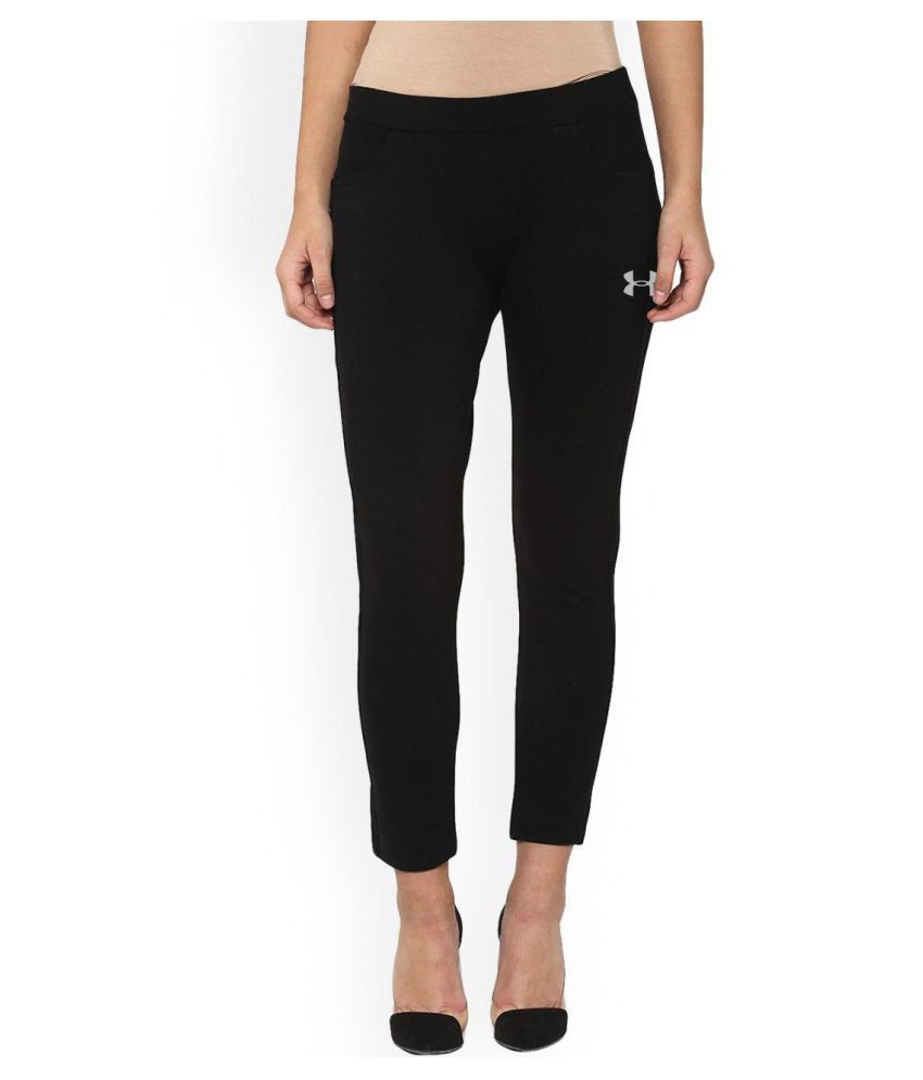 Buy Under Armour Black Polyester Lycra Trackpants Online at Best Prices ...