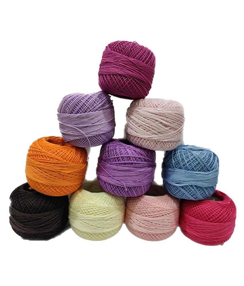 Cotton Thread Yarn for Knitting and Craft Making Combo Pack of 20: Buy ...
