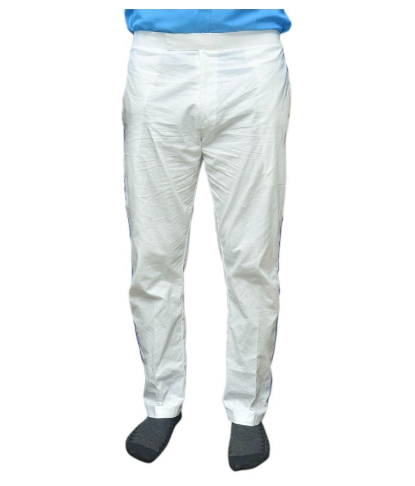 white cotton joggers