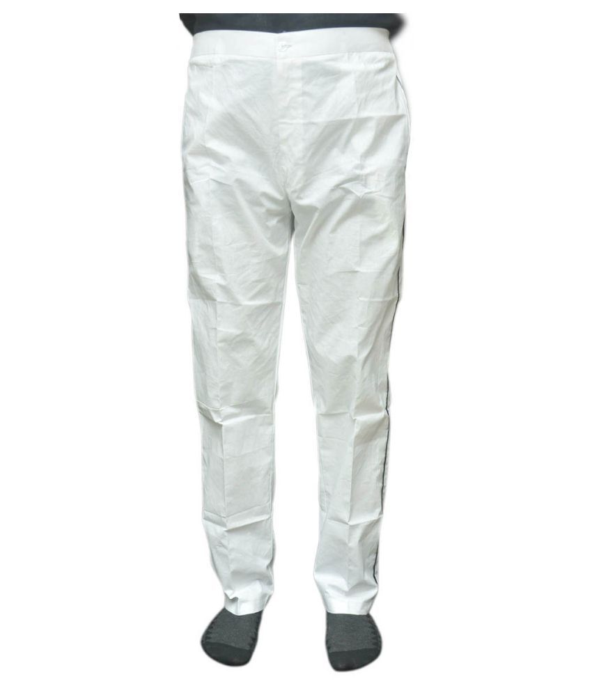 white cotton joggers