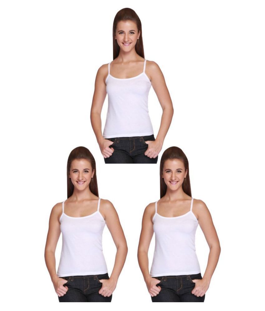     			Dixcy Cotton White Camisoles Pack of 3