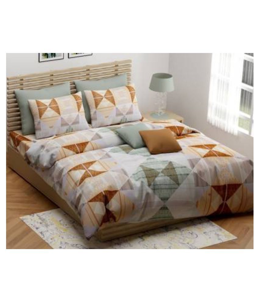 Anika Creations Cotton Double Bedsheet with 2 Pillow Covers ( 274 cm x