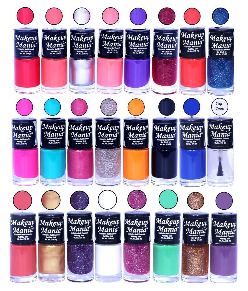 Buy Makeup Mania Nail Polish Set of 24 Pcs, Nail Paint of 6ml each x 24  Pcs, MultiColor Set 86-87 (Combo of 24 Pcs) Online at Best Price in India -  Snapdeal