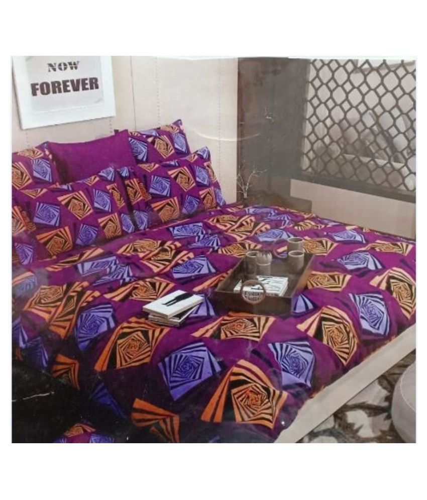 sleepingdove Bed sheets Glace Cotton Double Bedsheet with 2 Pillow