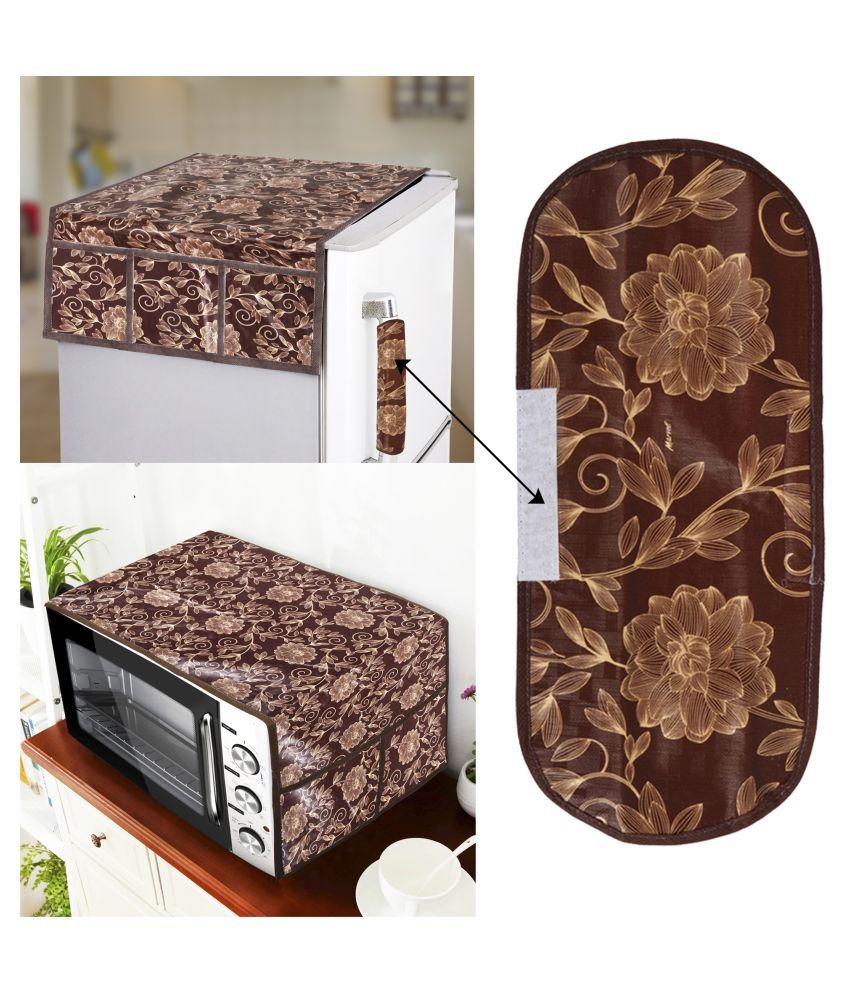     			E-Retailer Set of 3 PVC Brown Fridge Top Cover