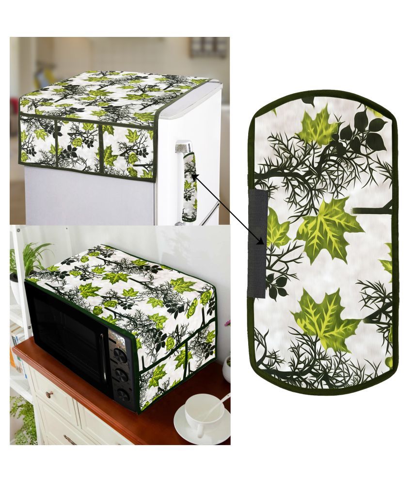     			E-Retailer Set of 3 Polyester Green Fridge Top Cover