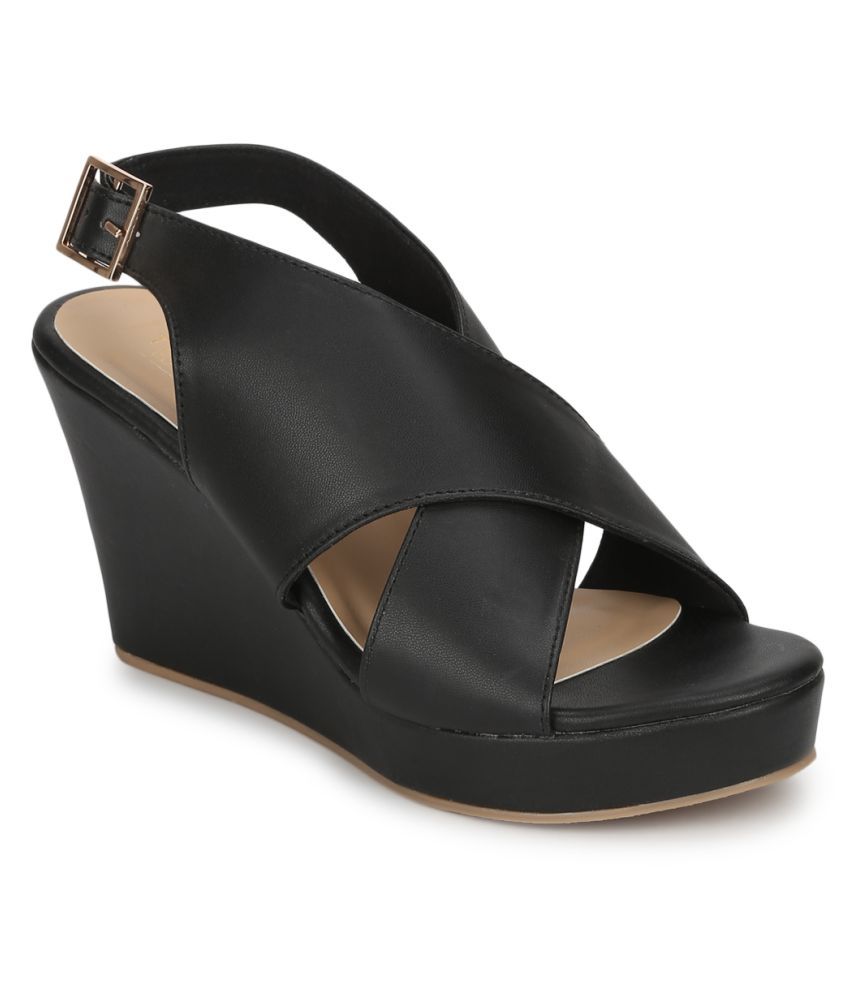 Truffle Collection Black Wedges Heels Price in India Buy Truffle