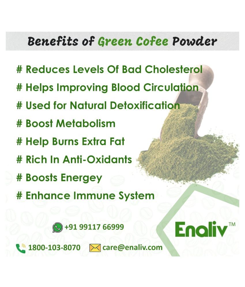 Enaliv Organic AAA Grade Green Coffee Powder For Weight Loss (Pack of 1
