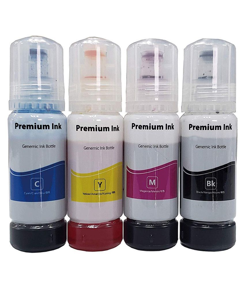 JIMIGO INK FOR EPSON L3115 Multicolor Pack of 4 Ink bottle for Refill ink Epson L3110,L3100 