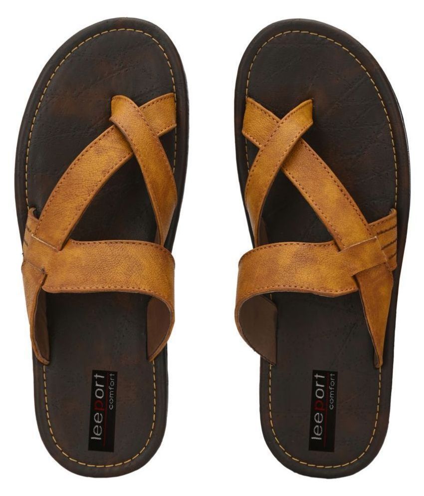     			Leeport Tan Flip Flops