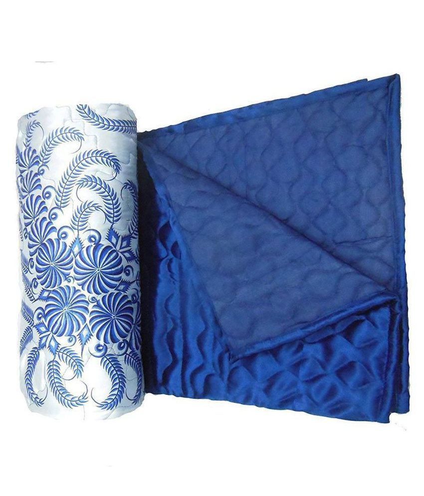 Jaipuri Razai Single Silk Blue Floral Quilt Coordinated Buy Jaipuri