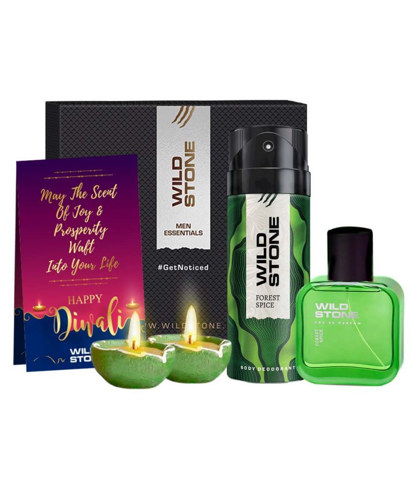     			Wild Stone Diwali Gift Hamper with Forest Spice Deo 150ml & Perdume 100ml and 2 Diya