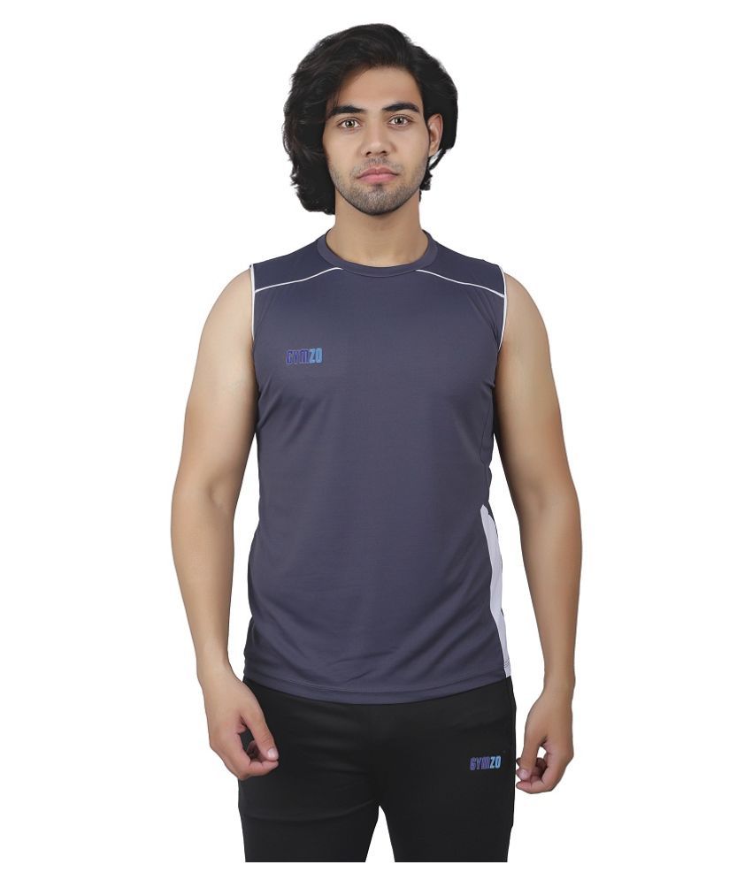 GYMZO Dark grey Sleeveless Vests - Buy GYMZO Dark grey Sleeveless Vests ...