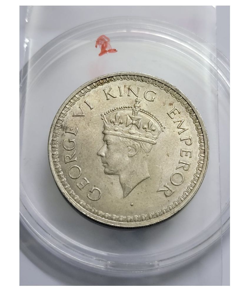     			George VI One Rupee 1943 Silver Coin High Grade UNC