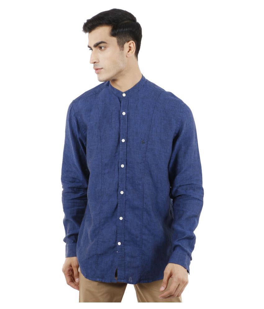 Burgoyne Linen Blue Shirt - Buy Burgoyne Linen Blue Shirt Online at ...