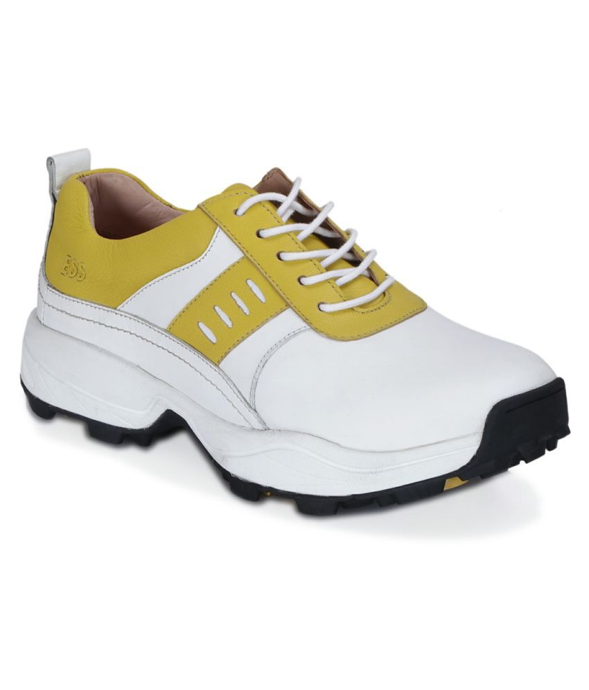 yellow golf shoes