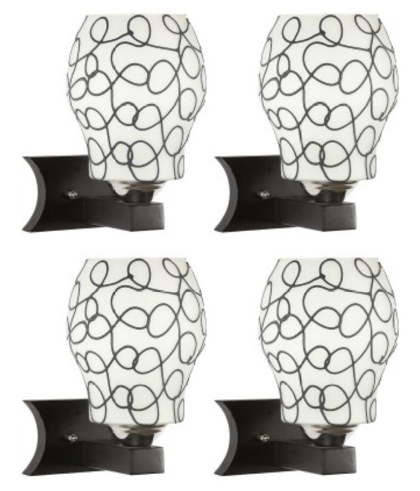     			AFAST Decorative & Dsigner Glass Wall Light White - Pack of 4