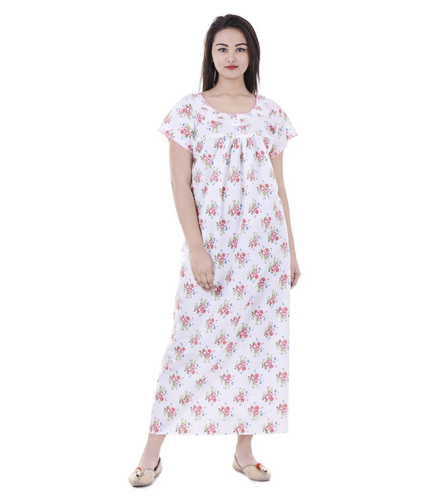 Buy Apratim Cotton Nighty And Night Gowns White Online At Best Prices 