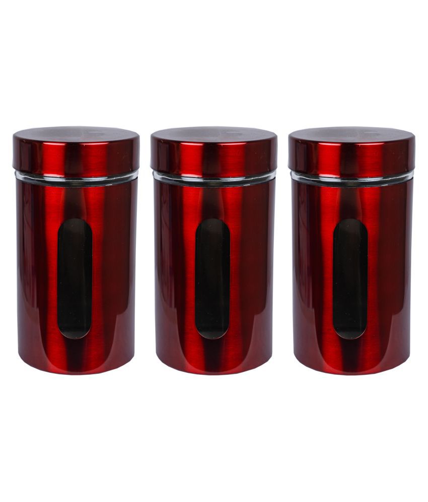 Crystalia Glass Tea/Coffee/Sugar Container Set of 3 600 mL: Buy Online ...