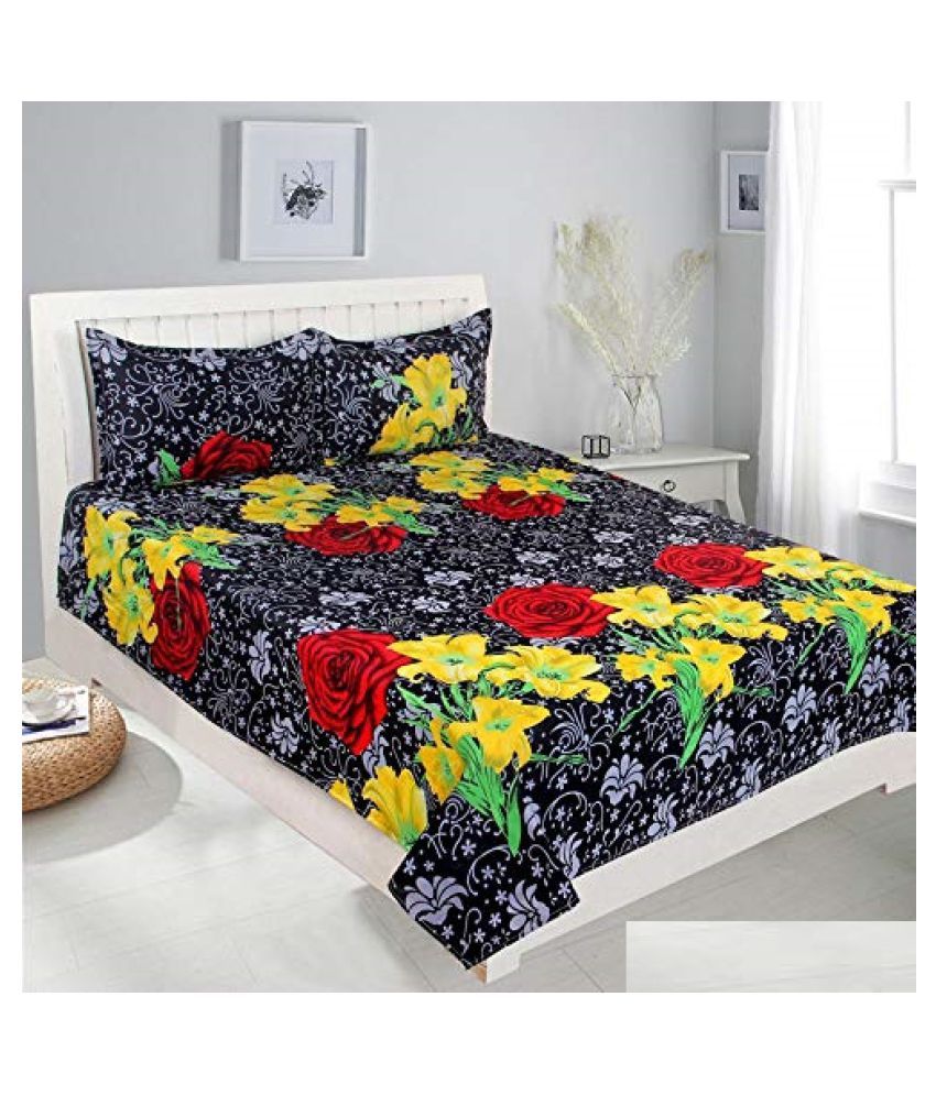 KS21 Homes Poly Cotton 4 Double Bedsheets with 8 Pillow Covers ( 228 cm