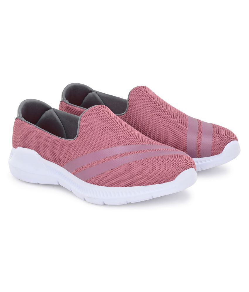 pink walking sneakers