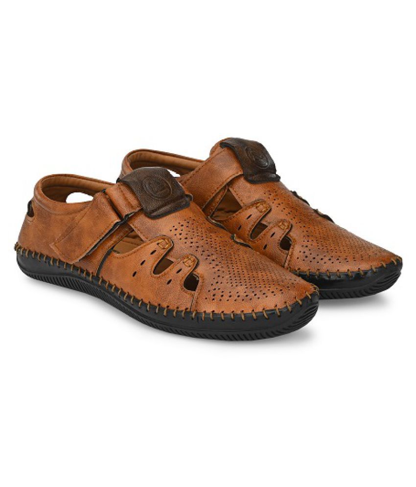 mens tan slides