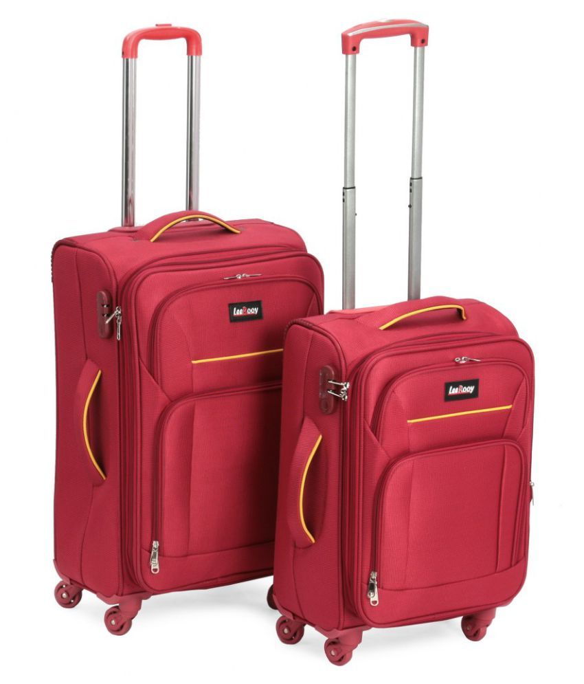 LeeRooy Red Fabric Trolley Backpack Buy LeeRooy Red Fabric Trolley Backpack Online at Low