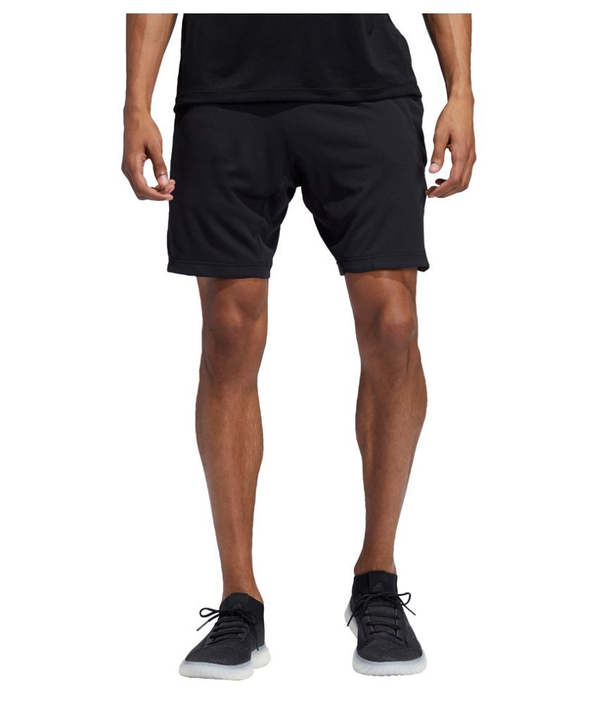 Adidas Black Polyester Fitness Shorts - Buy Adidas Black Polyester ...