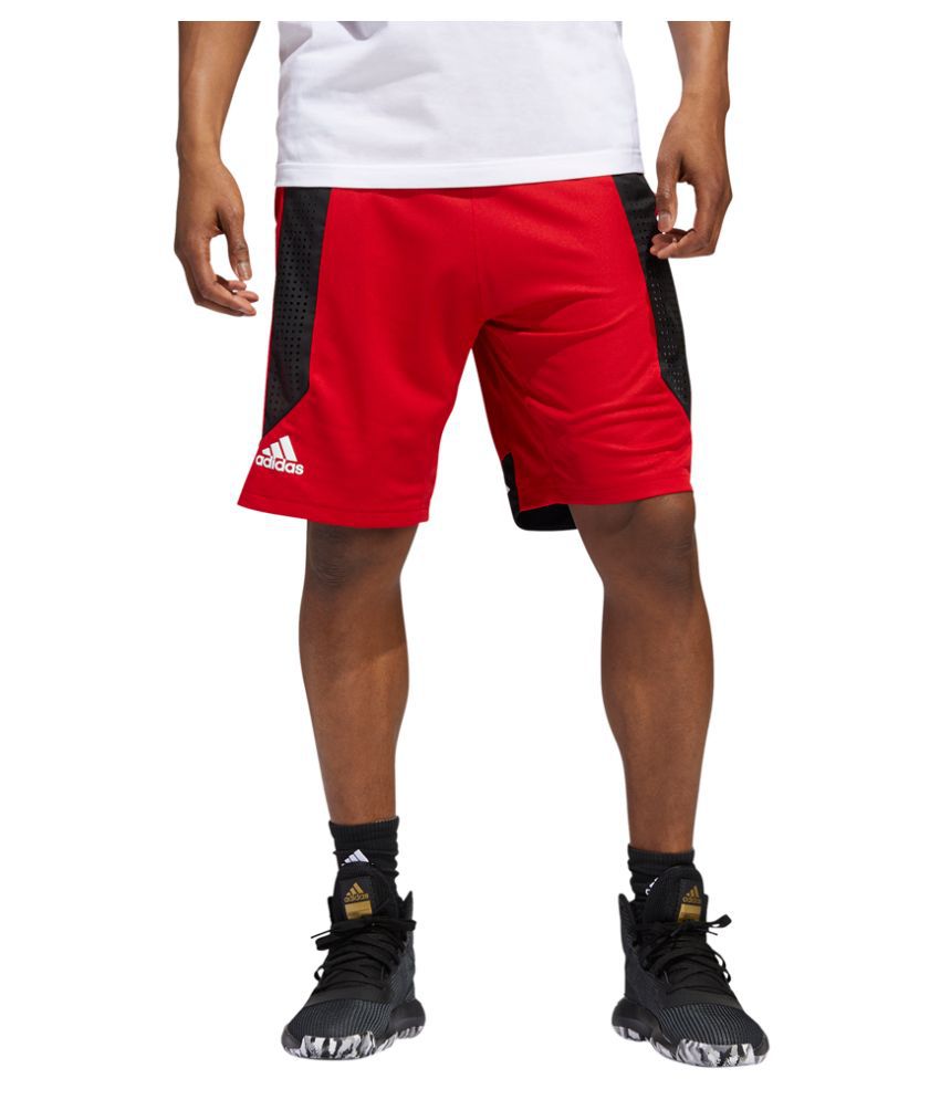 Adidas Red Polyester Basketball Shorts - Buy Adidas Red Polyester ...