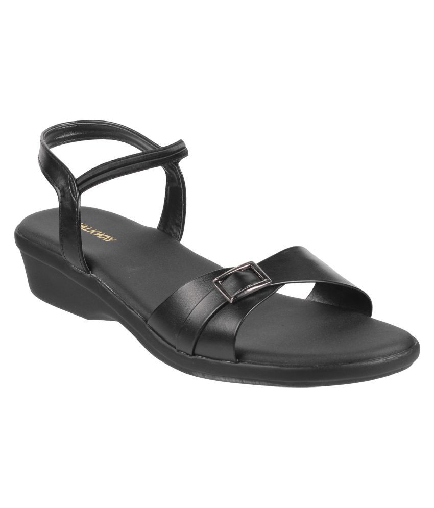 black walking flats