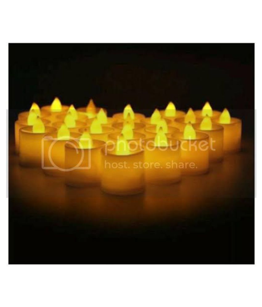 thrifkart The flickering bulb flameless LED candles LED Candle Yellow - Pack of 12