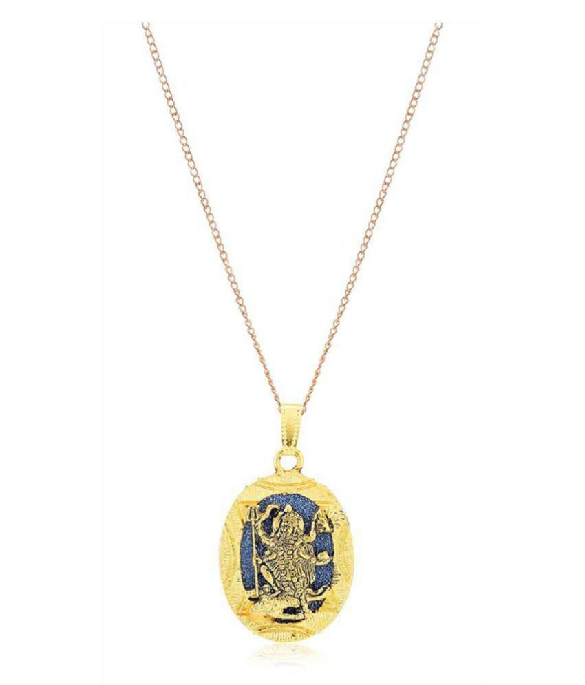     			KEASR ZEMS Golden Blue Mahakali Pendant - For Gift as a Sign of Goodness (4x2.5x1 cm)