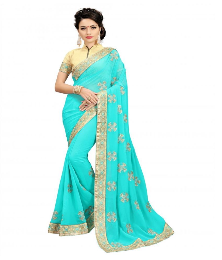 MB ENTERPRISE Blue Bangalore Silk Saree - Buy MB ENTERPRISE Blue ...