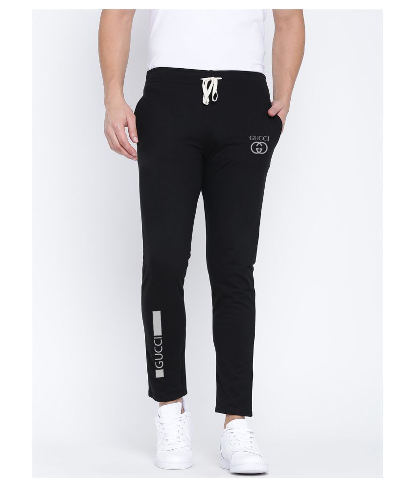 black polyester lycra trackpants