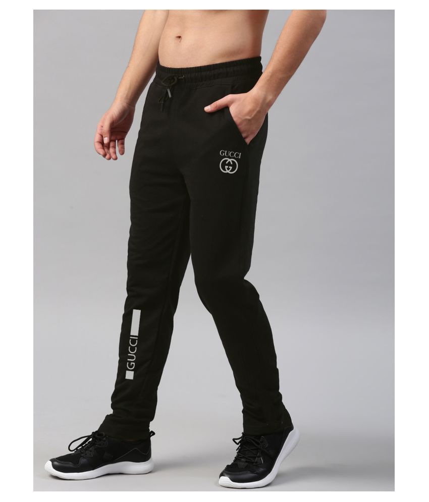 black polyester lycra trackpants